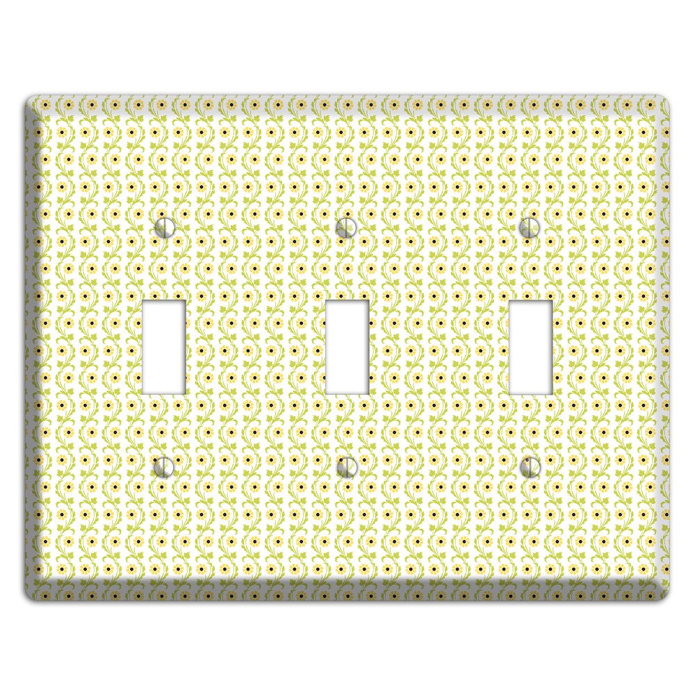 Tiny Yellow and Green Retro Sprig 3 Toggle Wallplate