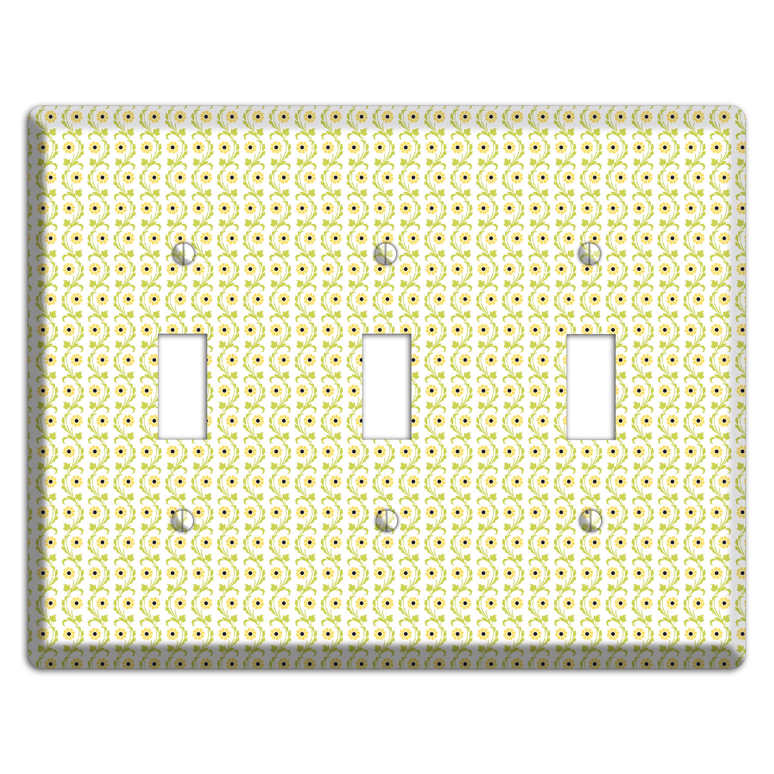 Tiny Yellow and Green Retro Sprig 3 Toggle Wallplate