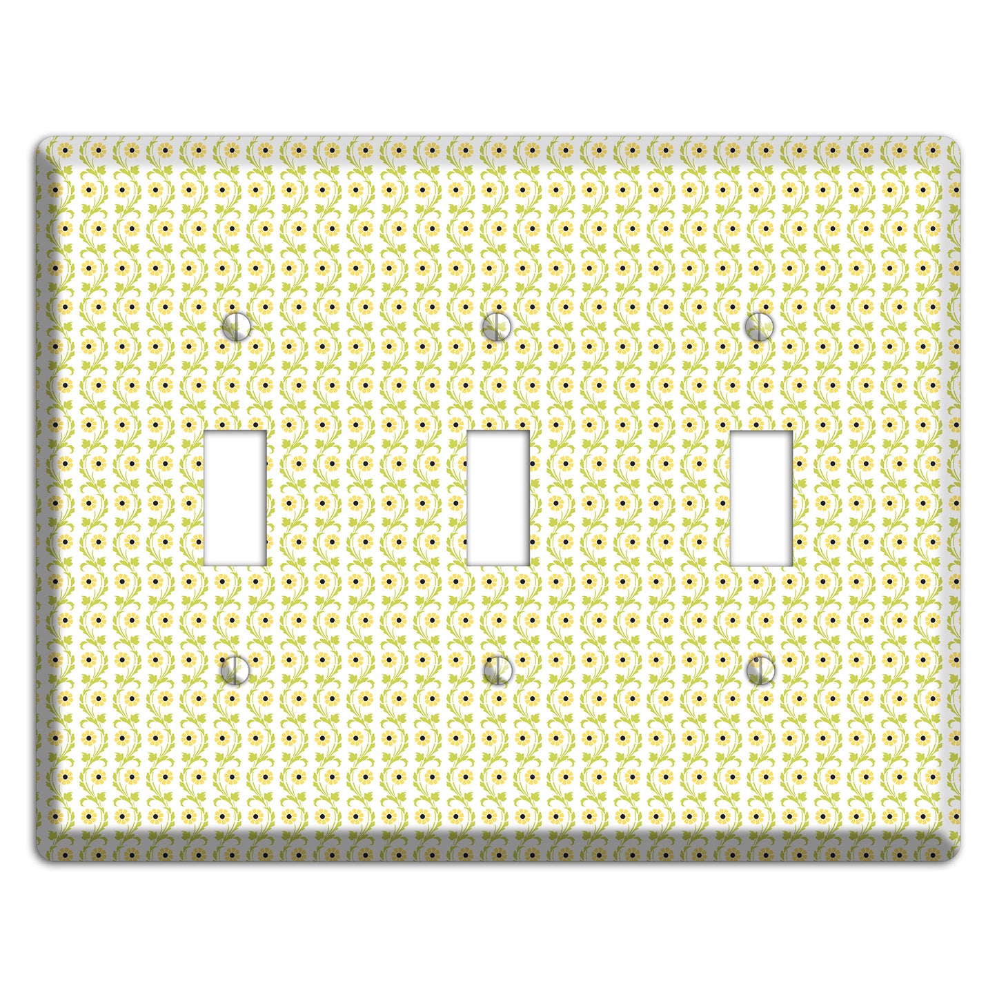 Tiny Yellow and Green Retro Sprig 3 Toggle Wallplate