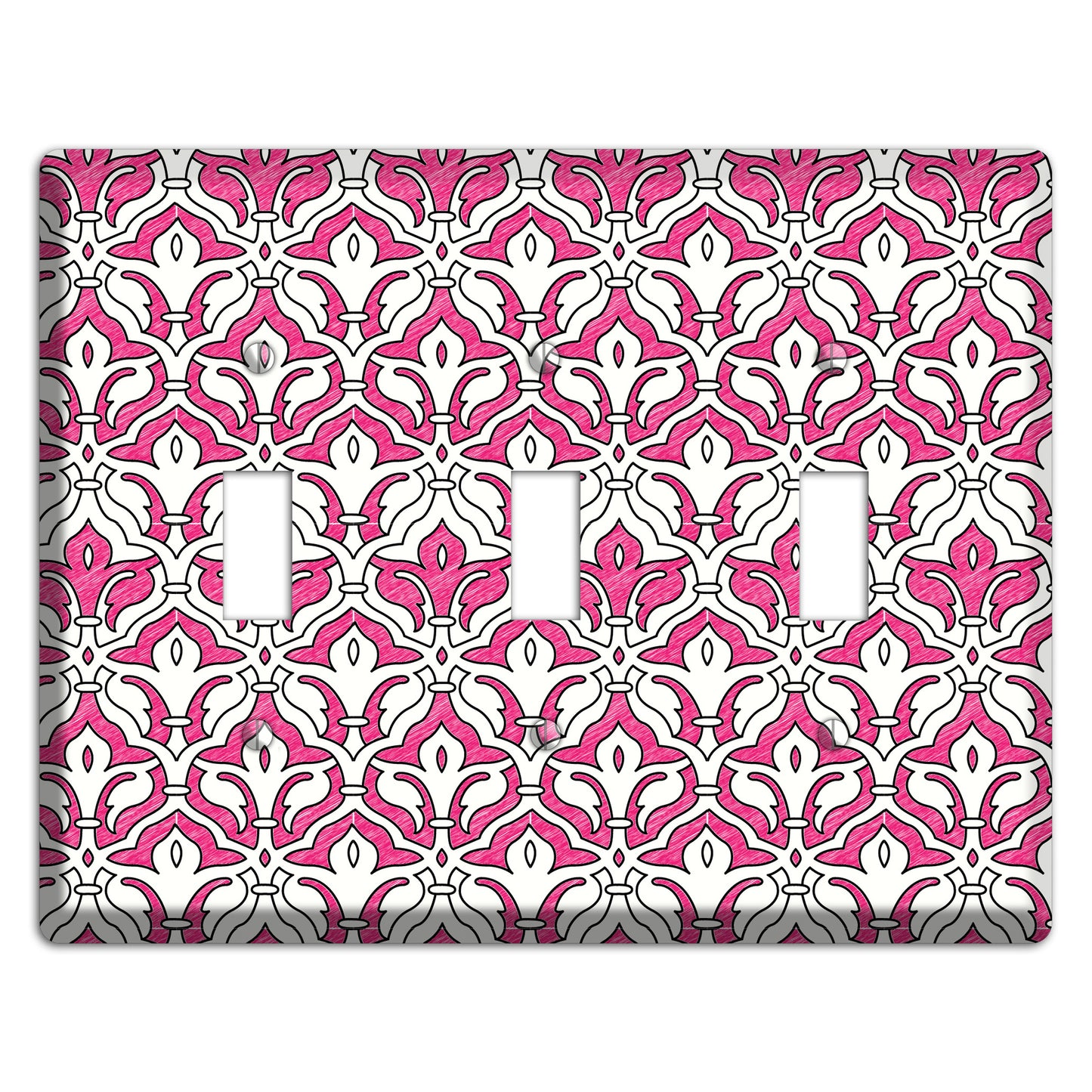 Pink Scallop Tapestry 3 Toggle Wallplate