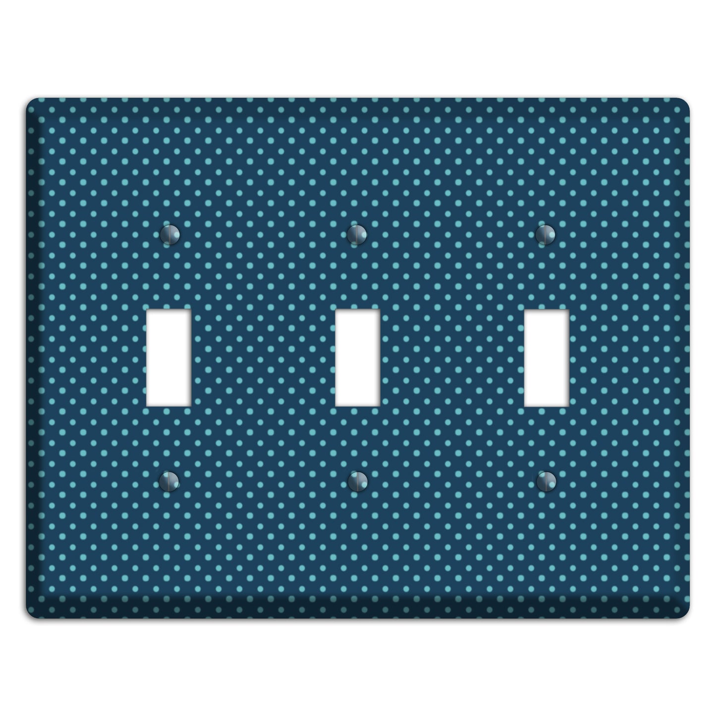 Multi Blue Tiny Polka Dots 3 Toggle Wallplate