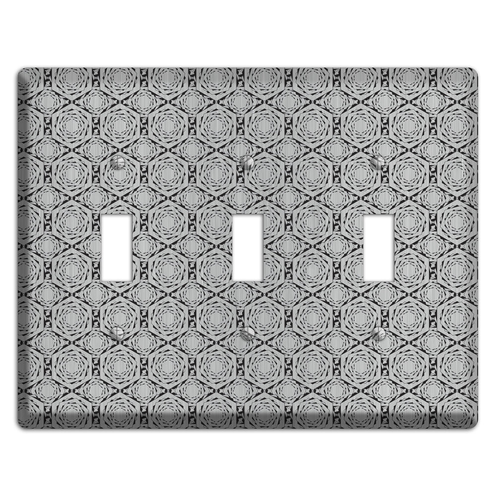Overly Hexagon Rotation Stainless Steel 3 Toggle Wallplate