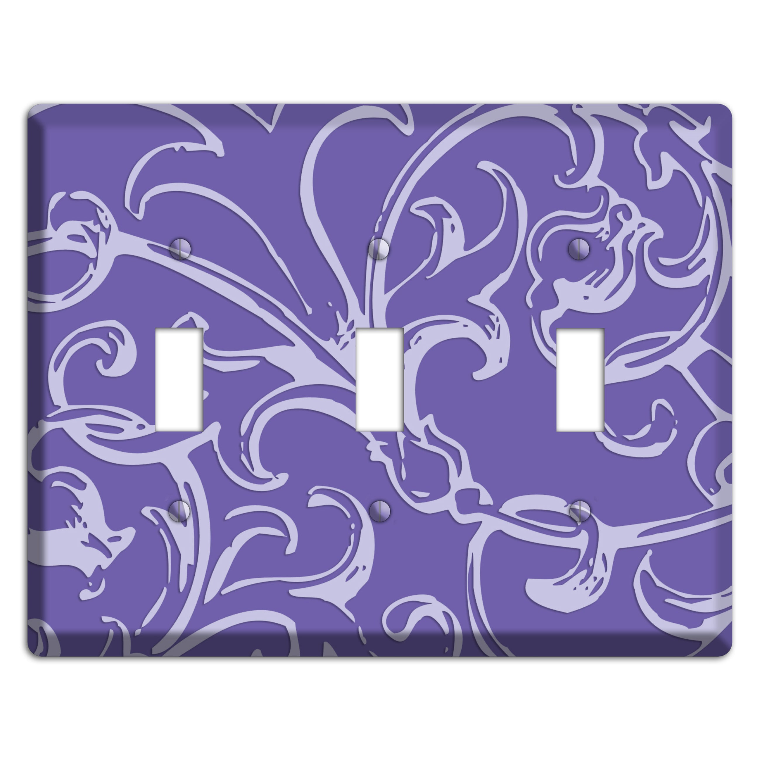 Victorian Light Purple 3 Toggle Wallplate