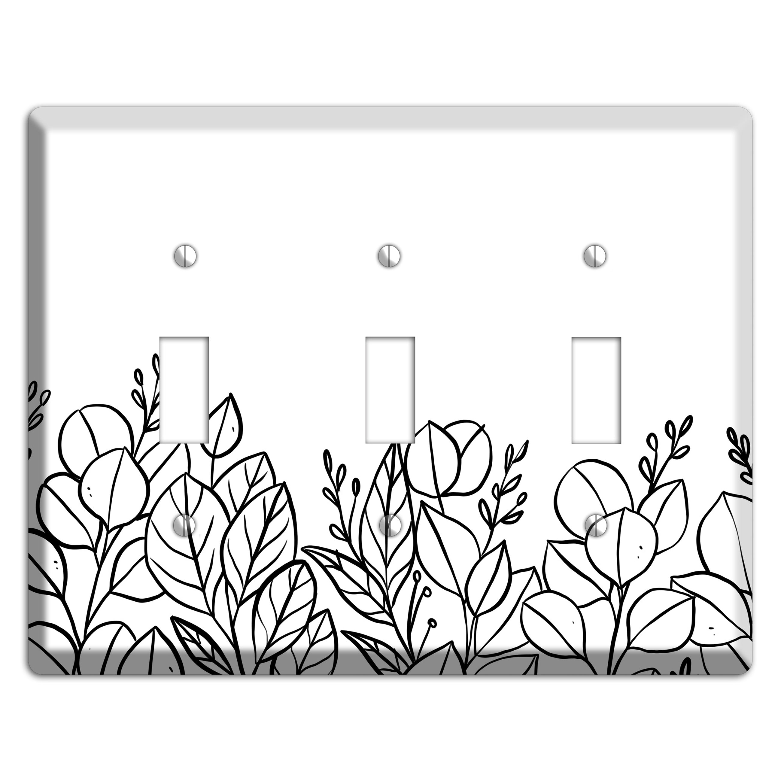 Hand-Drawn Floral 15 3 Toggle Wallplate