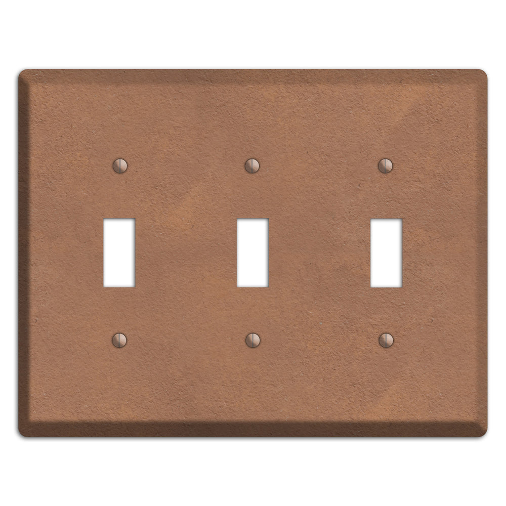 Stucoo Brown 3 Toggle Wallplate