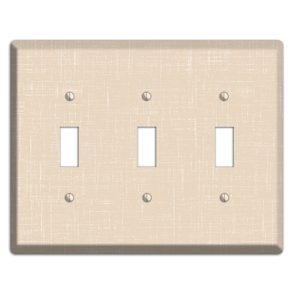 Double Spanish White Neutral Texture 3 Toggle Wallplate