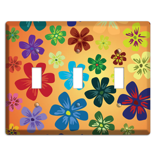 Brown Flowers 3 Toggle Wallplate