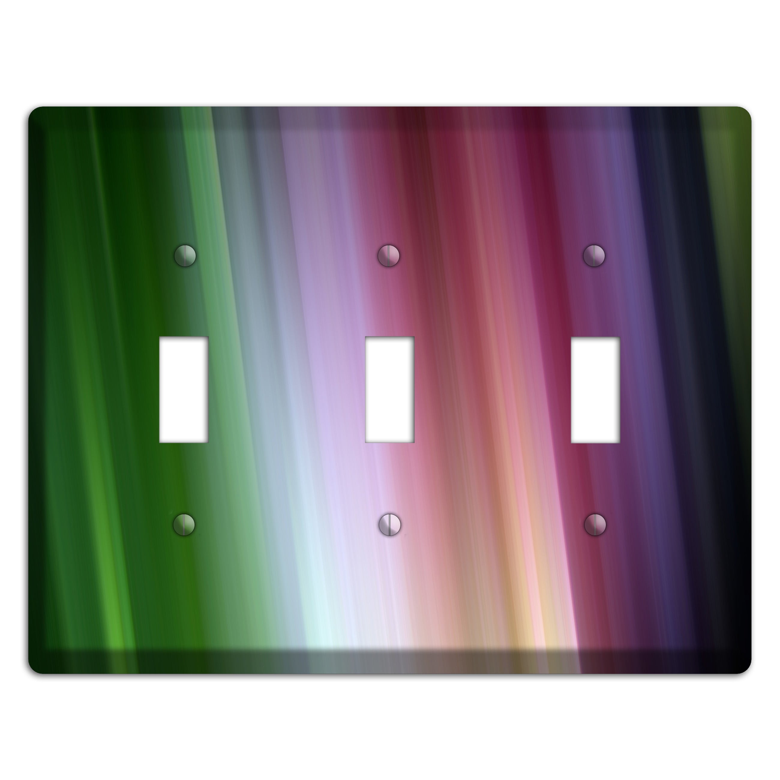Green Lavender and Pink Ray of Light 3 Toggle Wallplate