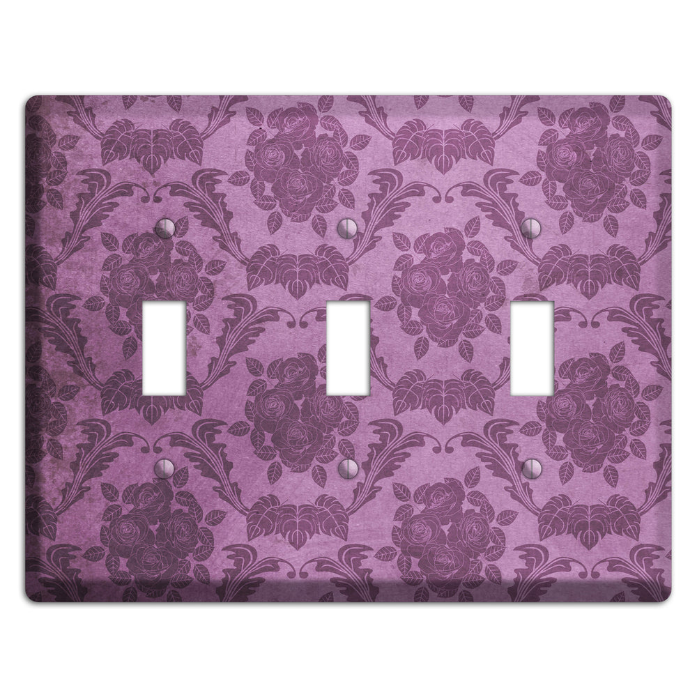 Bouquet Vintage Rose Damask 3 Toggle Wallplate
