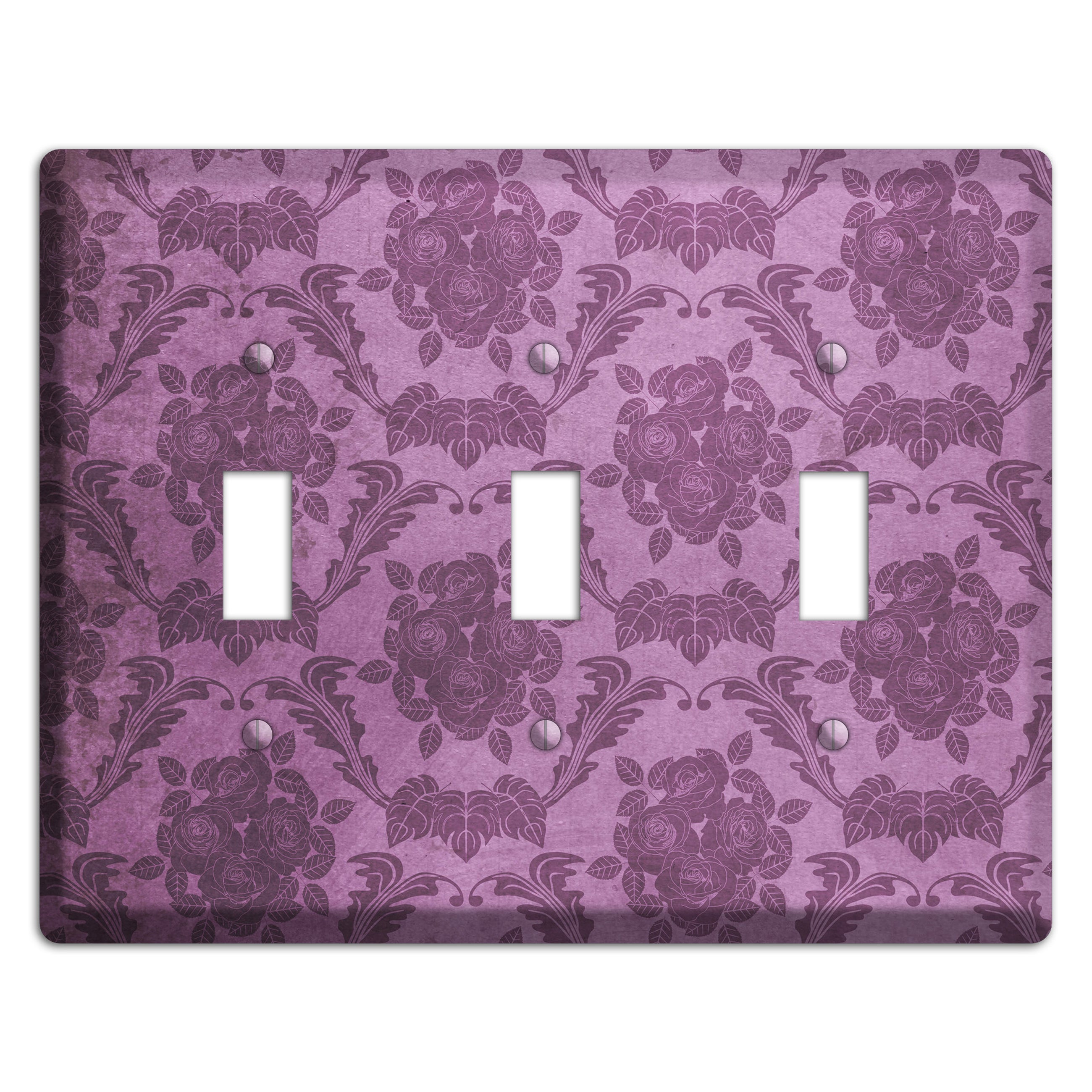 Bouquet Vintage Rose Damask 3 Toggle Wallplate
