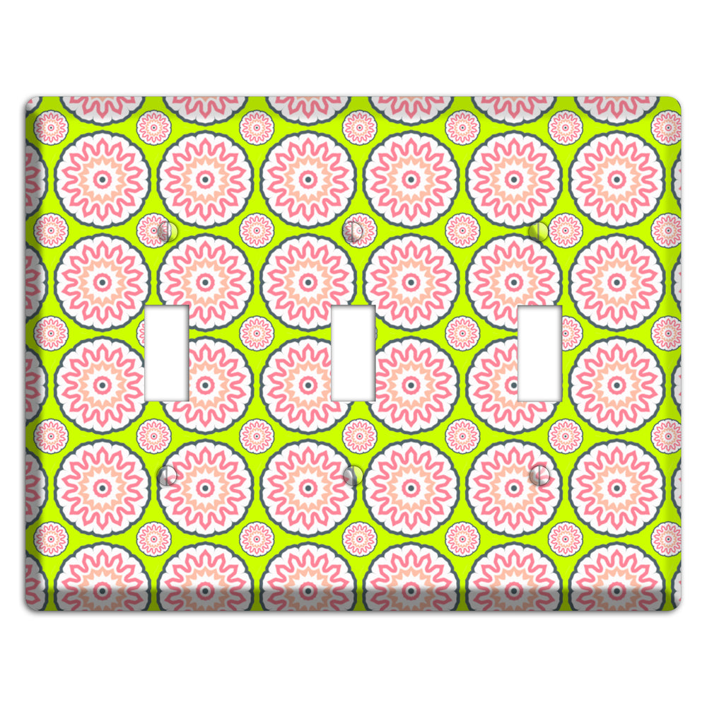 Green with Tiled Suzani 3 Toggle Wallplate