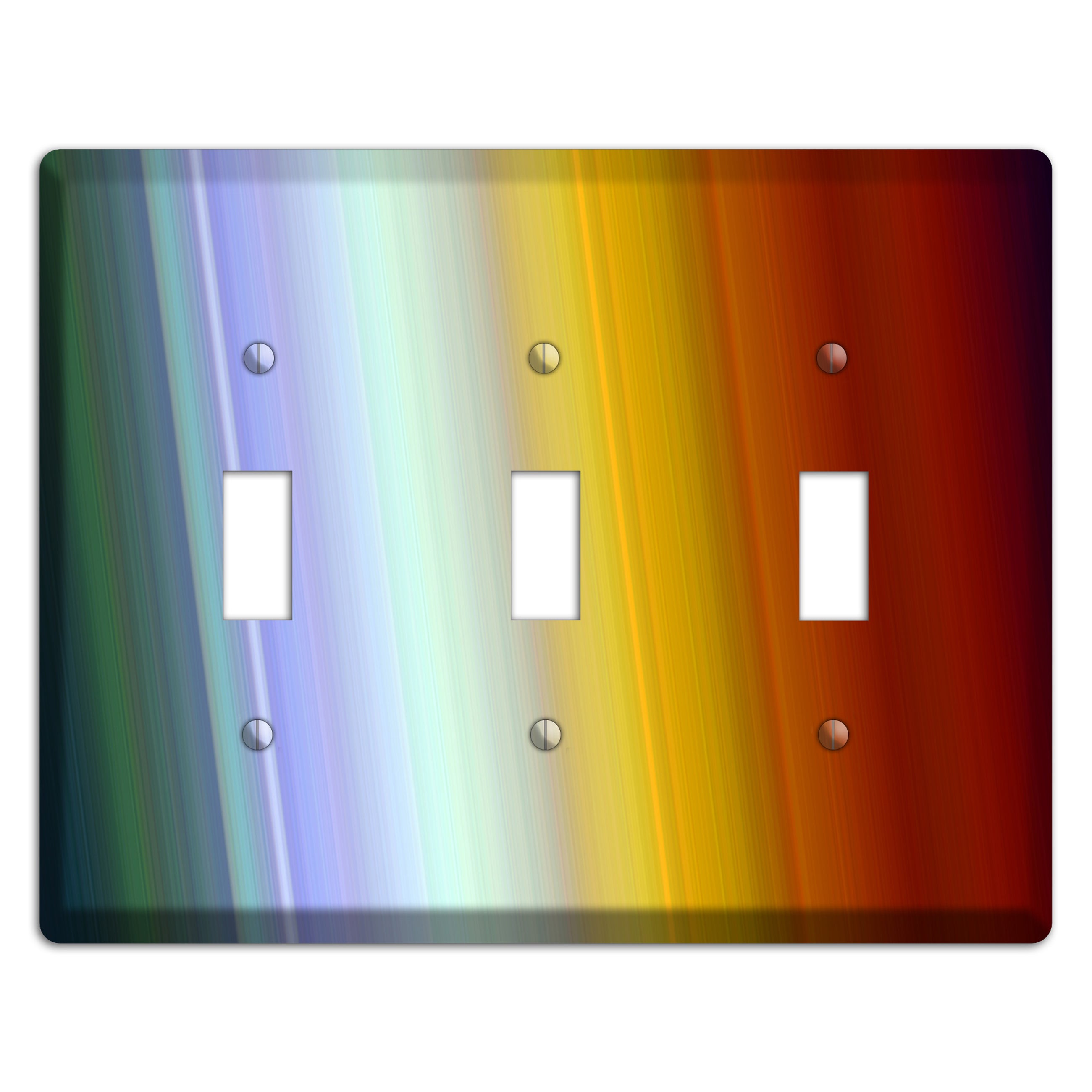 Green Teal Lavender Yellow Ray of Light 3 Toggle Wallplate