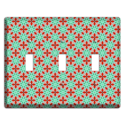 Green and Red Foulard 2 3 Toggle Wallplate