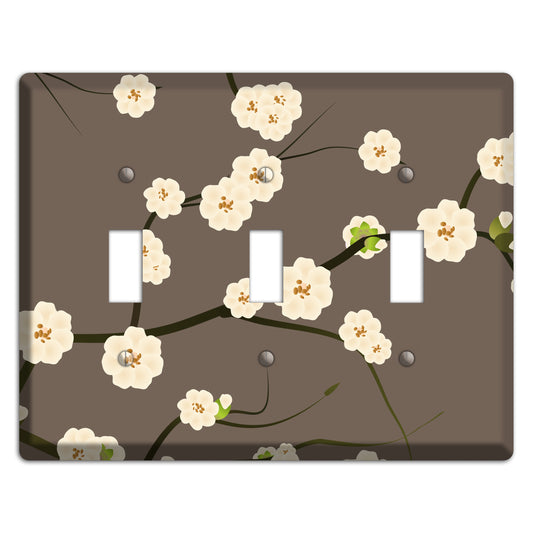 Yellow and Brown Cherry Blossoms 3 Toggle Wallplate