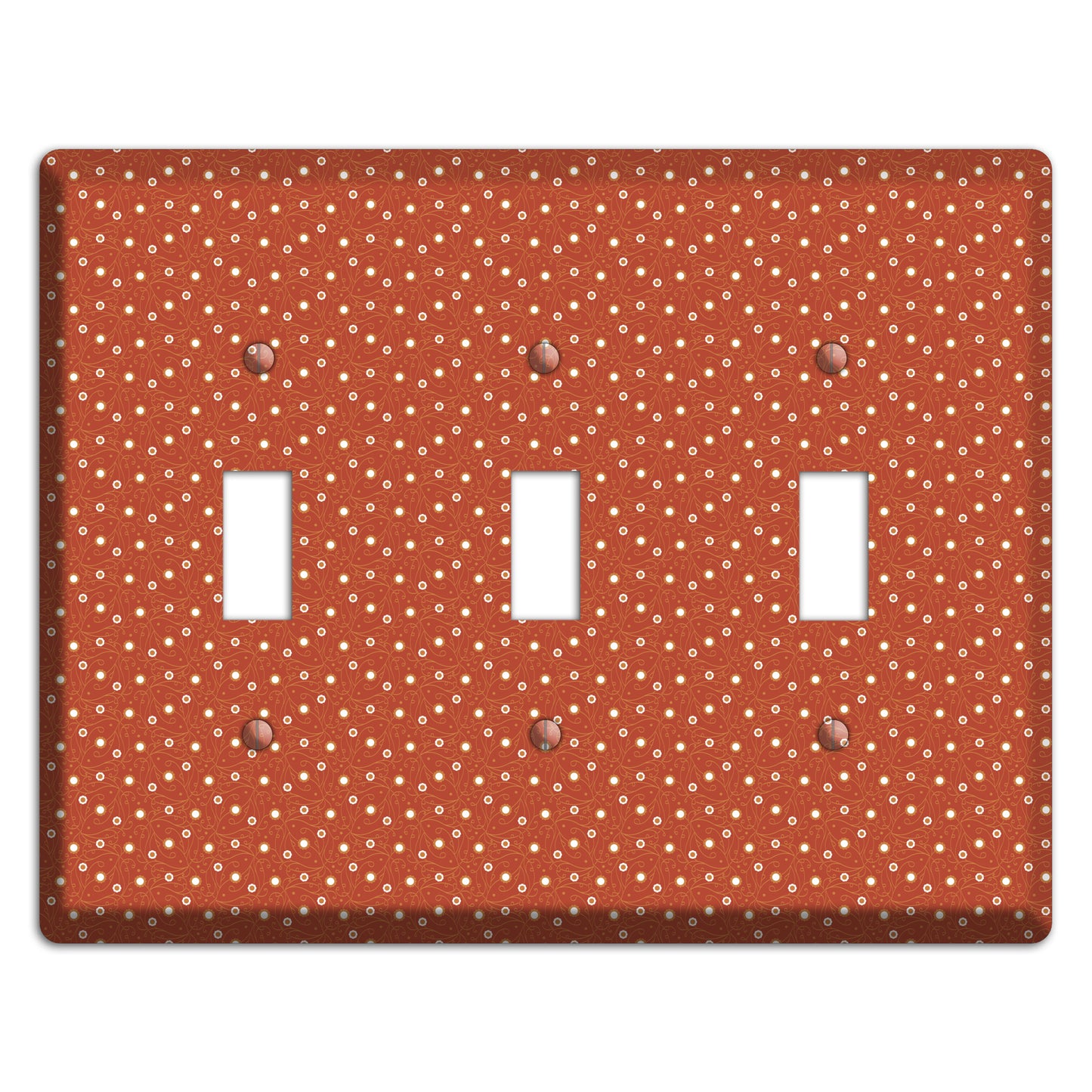 Tiny Red Vine Floral 3 Toggle Wallplate