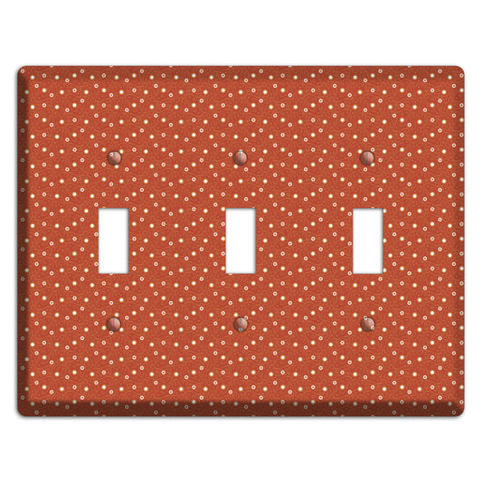 Tiny Red Vine Floral 3 Toggle Wallplate