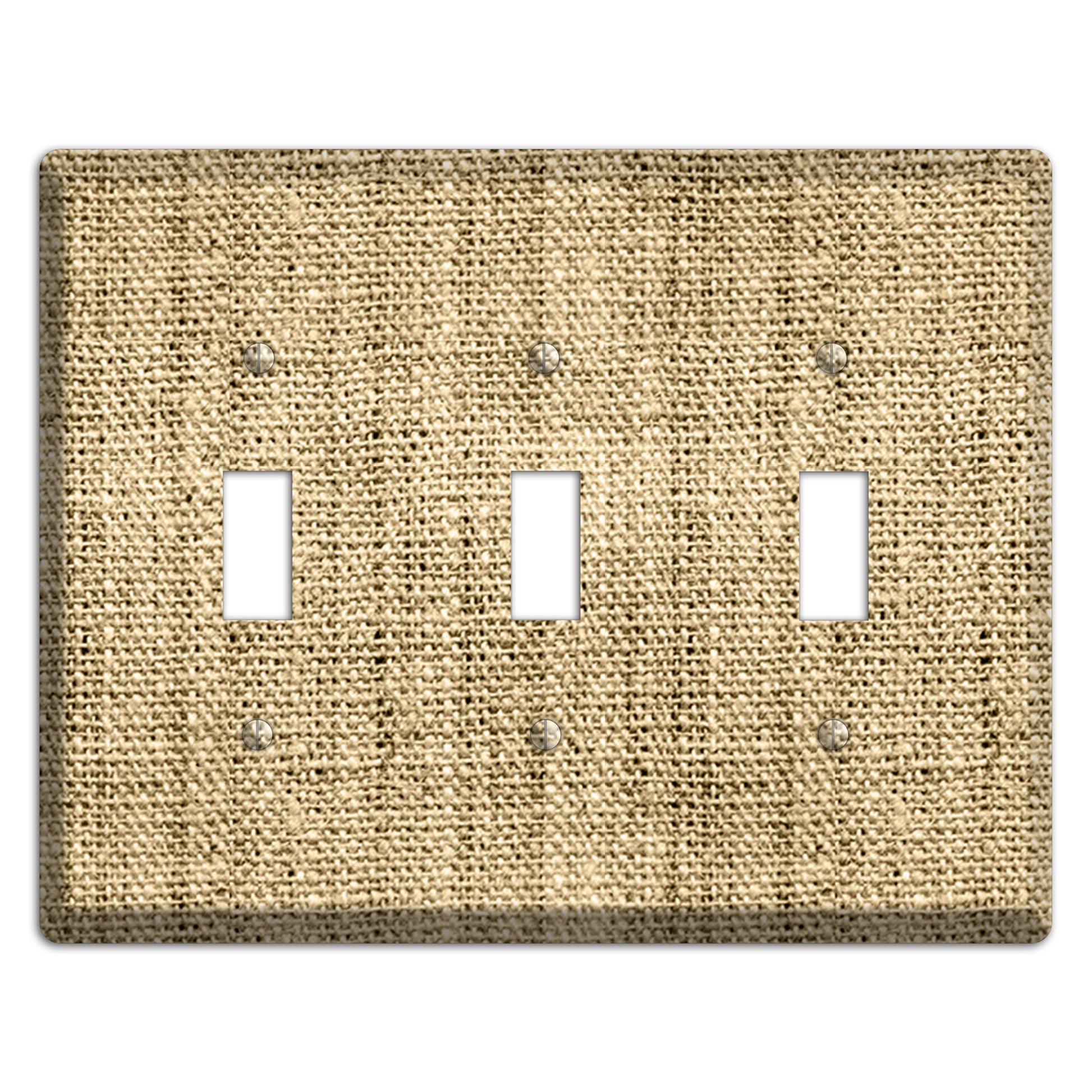 Indian Khaki Burlap 3 Toggle Wallplate