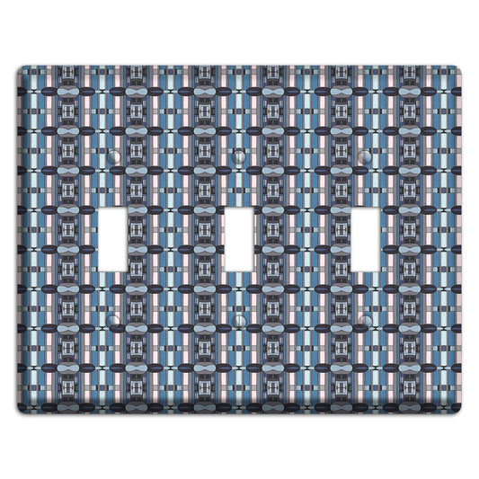 Blue and Grey Tapestry 3 Toggle Wallplate