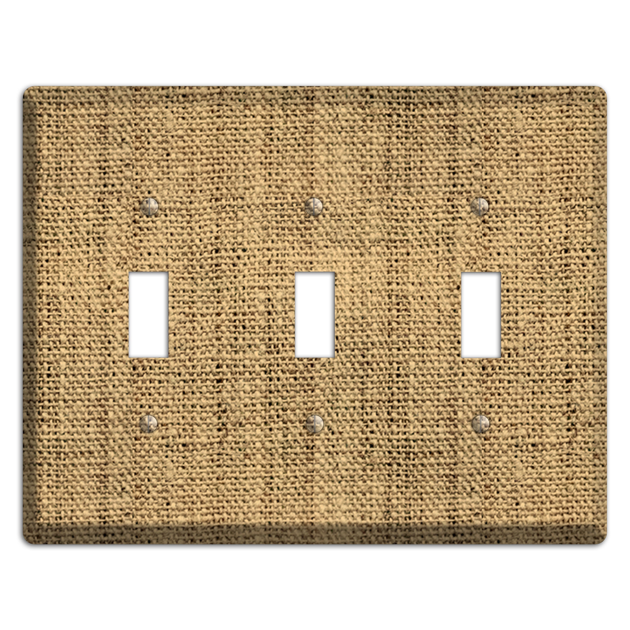 Teak Burlap 3 Toggle Wallplate