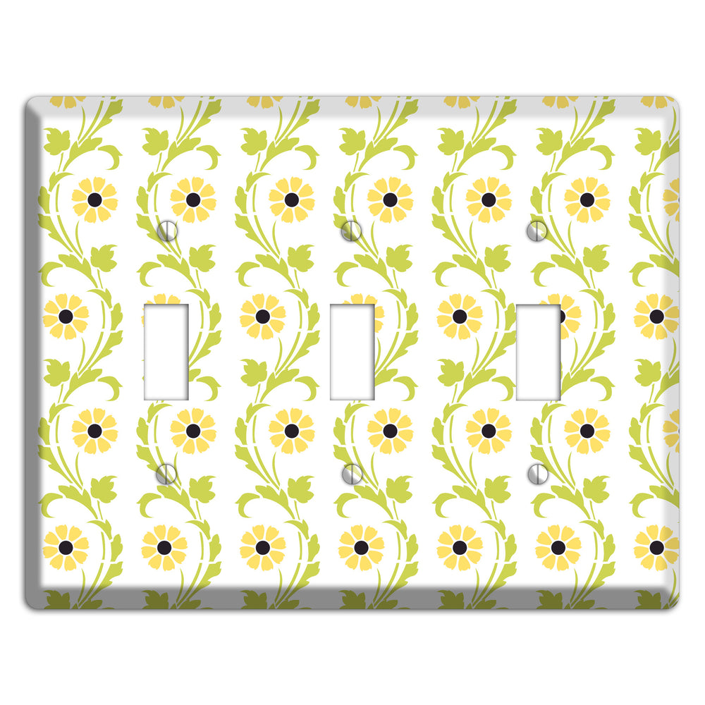 Green Vine Floral 3 Toggle Wallplate