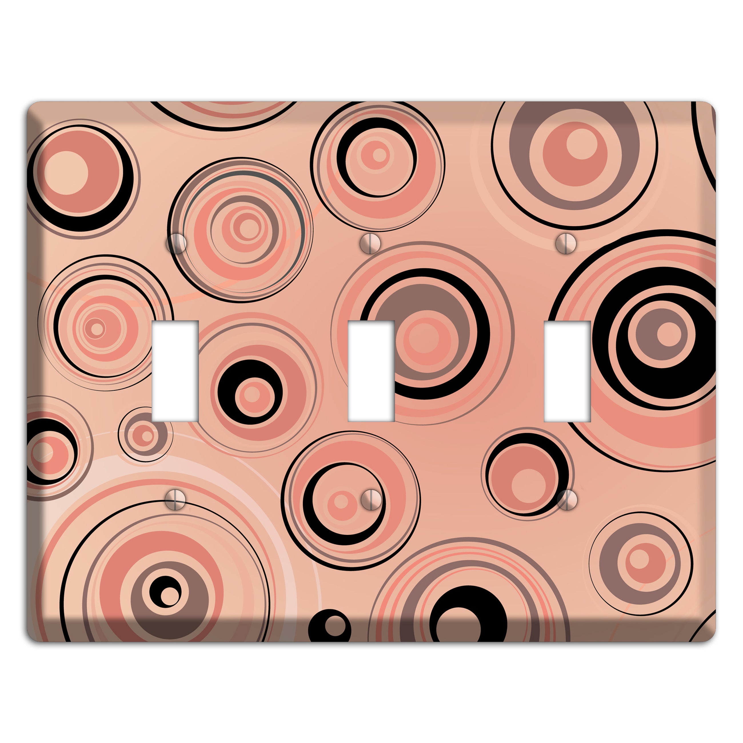 Salmon Circles 3 Toggle Wallplate