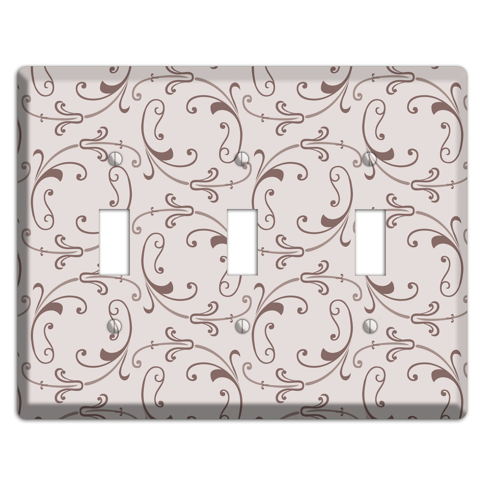 Mauve Victorian Sprig 3 Toggle Wallplate