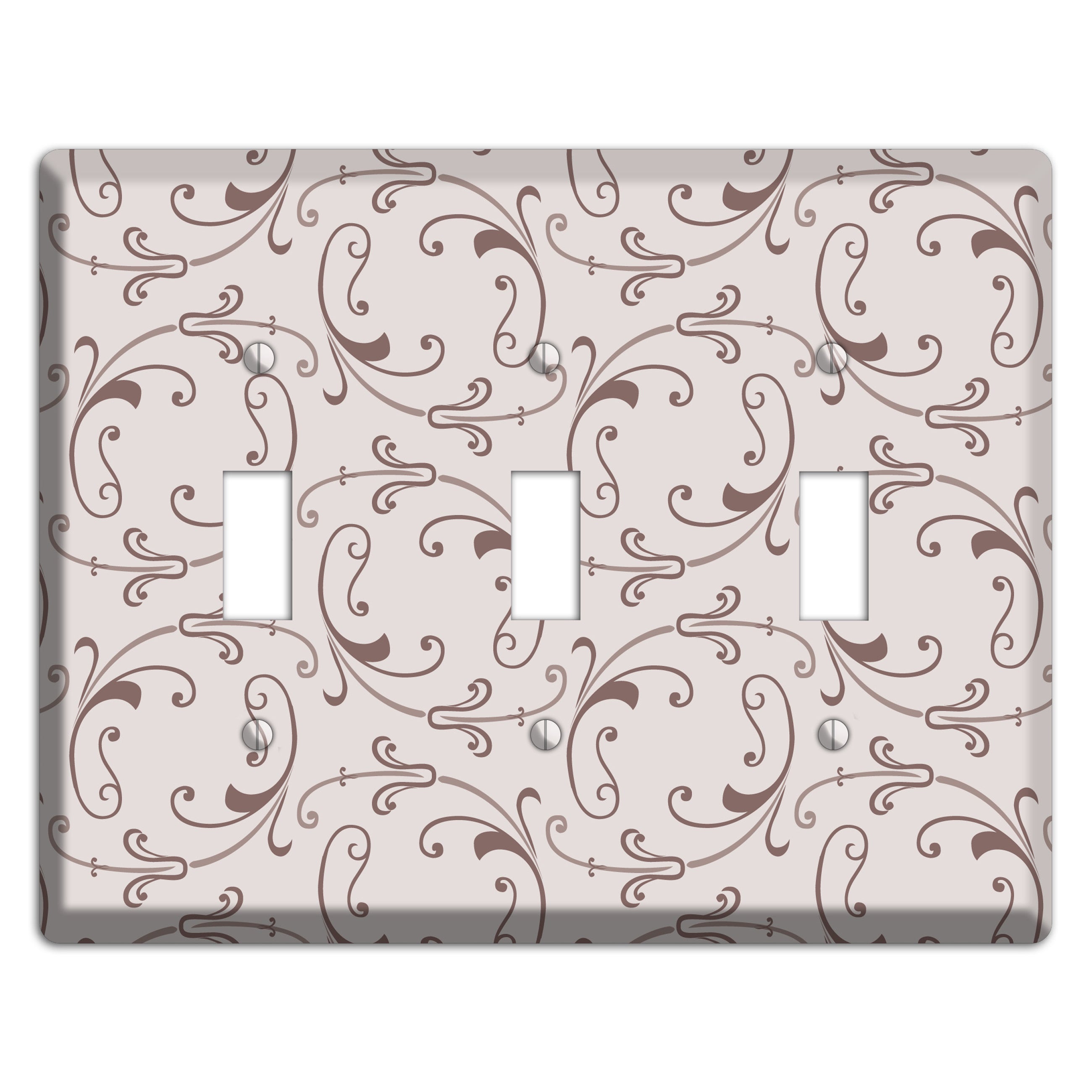 Mauve Victorian Sprig 3 Toggle Wallplate