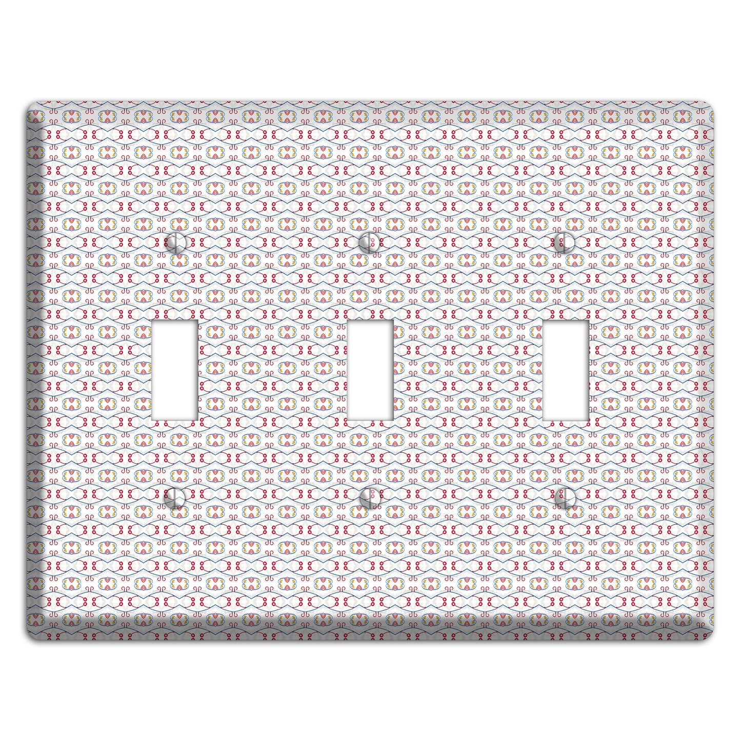 White with Red Tapestry Contour 3 Toggle Wallplate