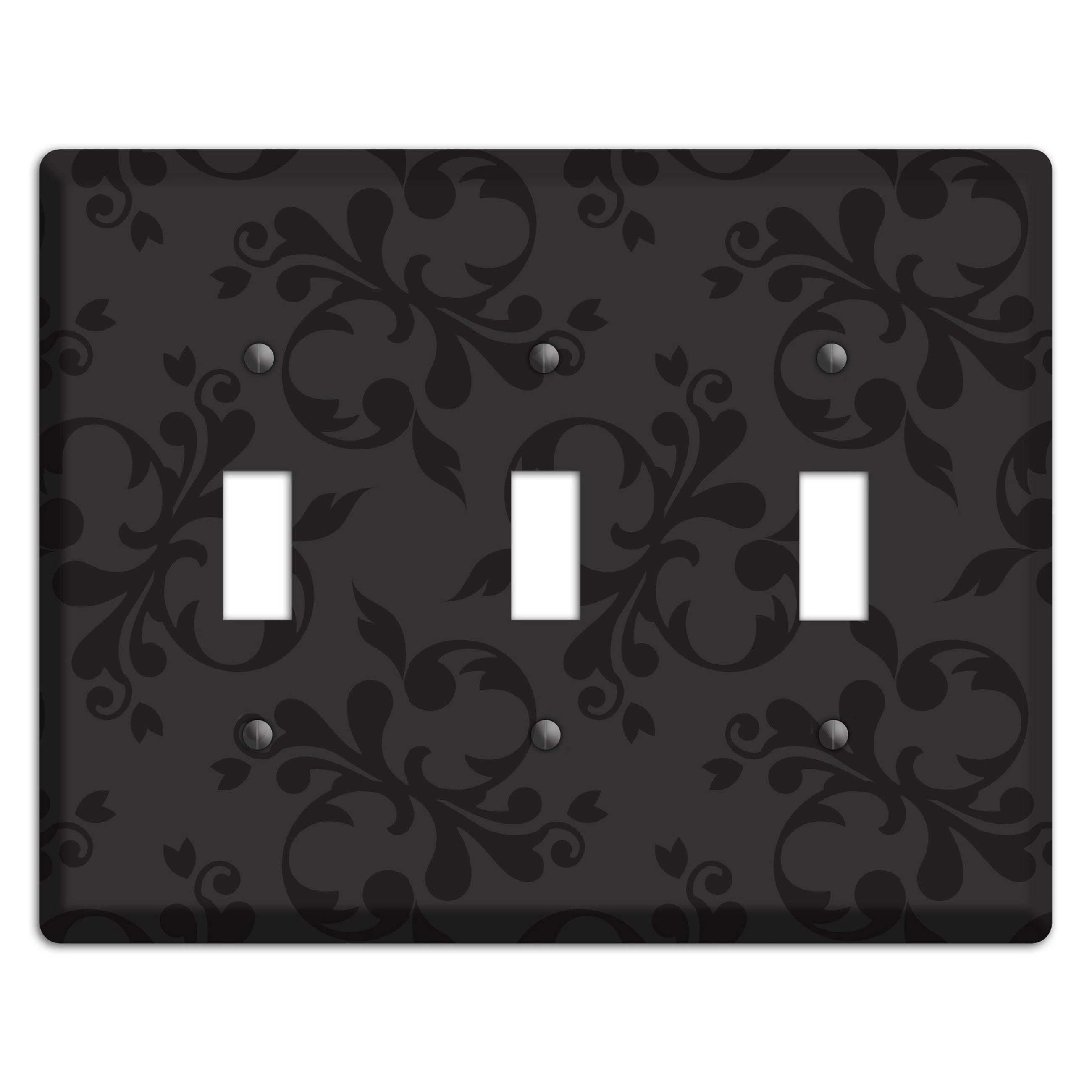 Black Victorian Toile 3 Toggle Wallplate