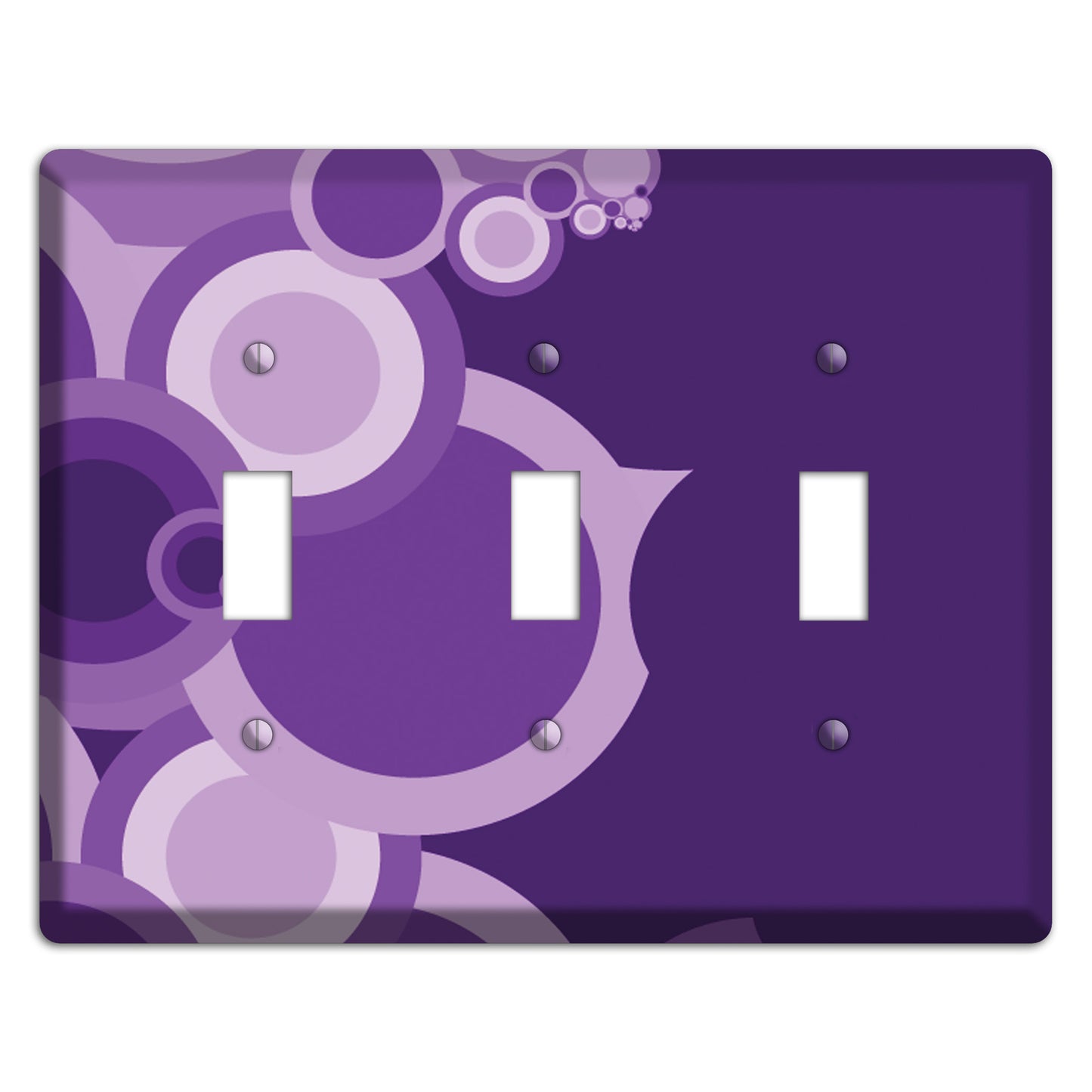 Purple Circles 3 Toggle Wallplate