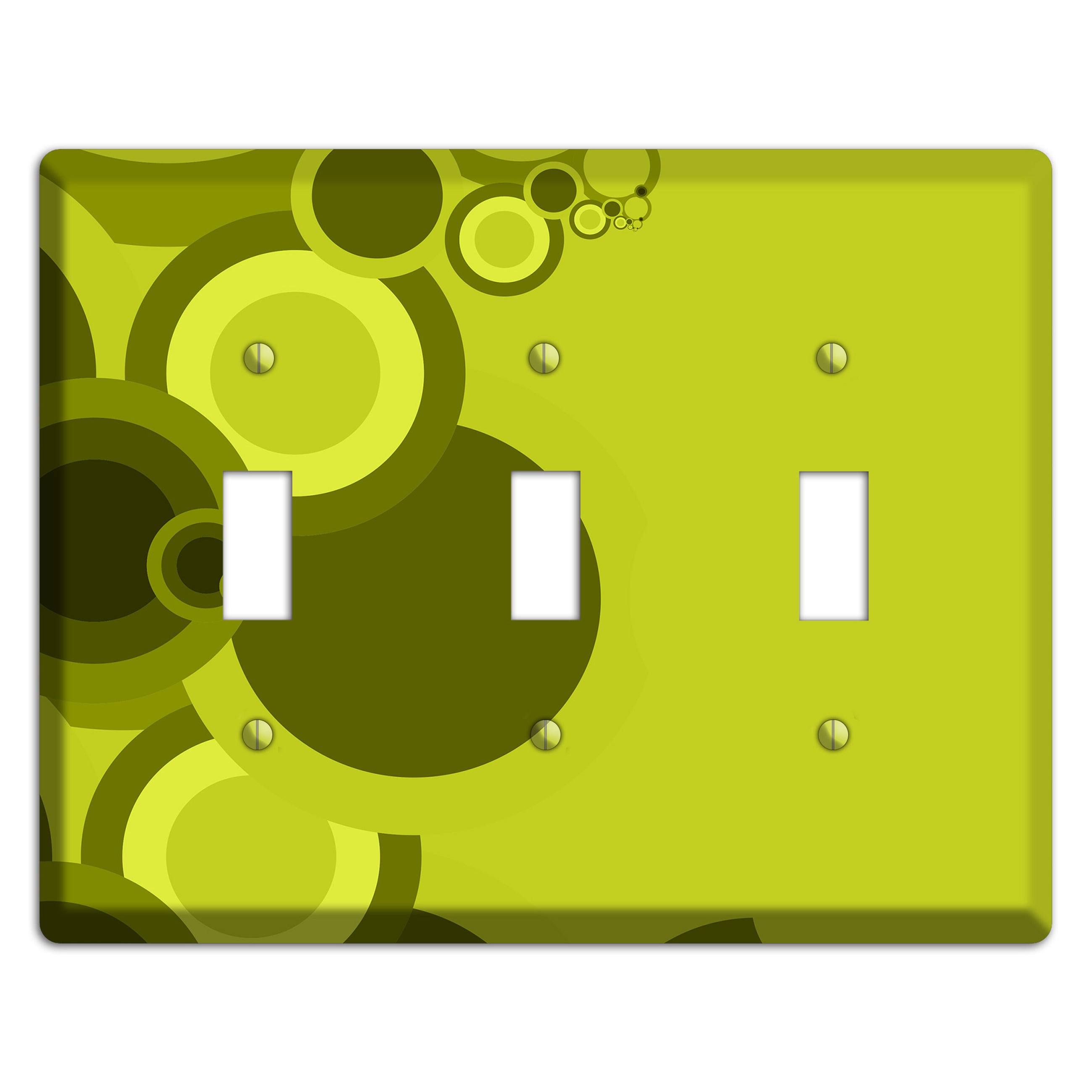 Green Circles 3 Toggle Wallplate