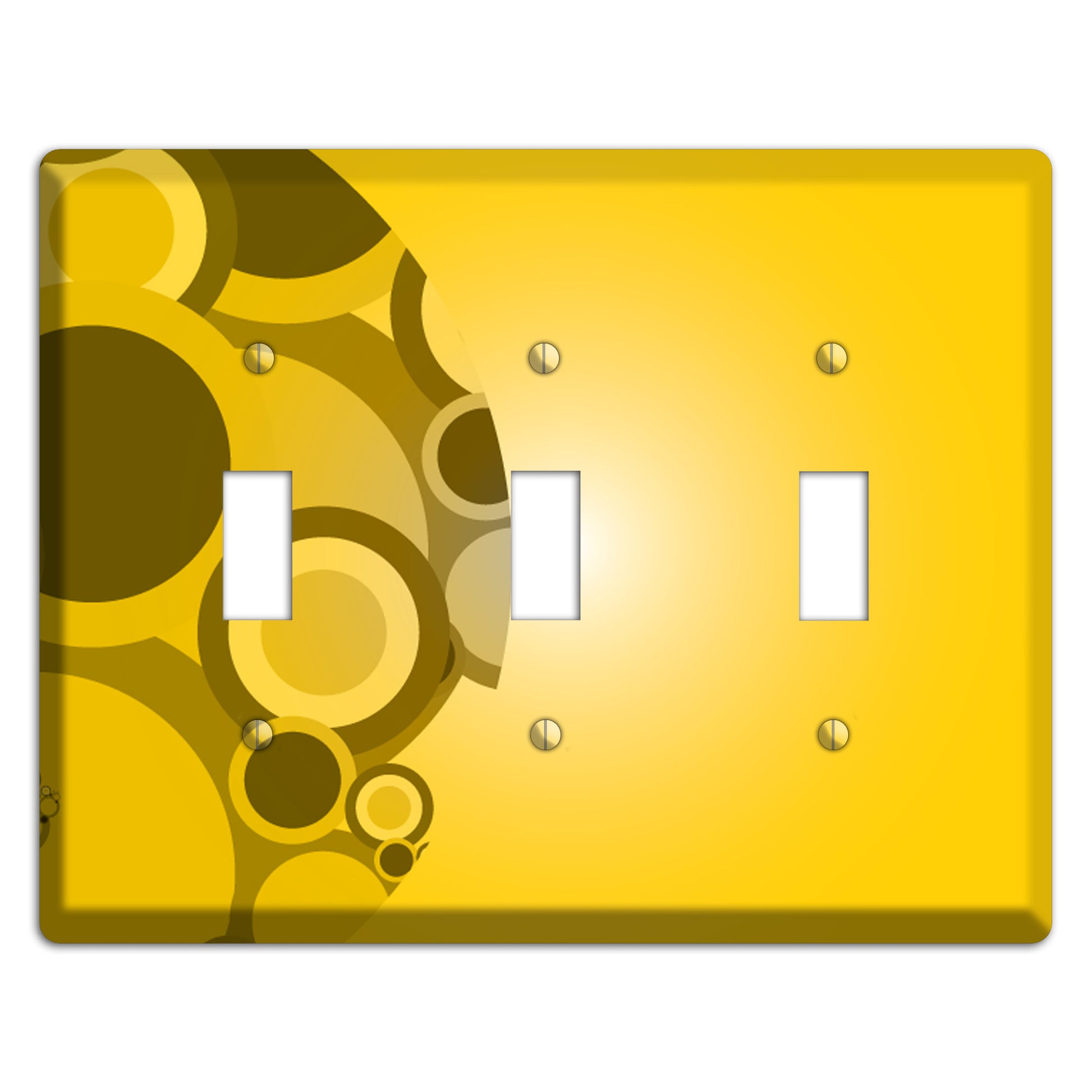 Mustard Yellow Circles 3 Toggle Wallplate