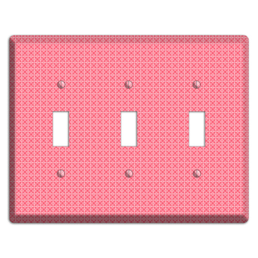 Multi Pink Tiled Arabesque 3 Toggle Wallplate