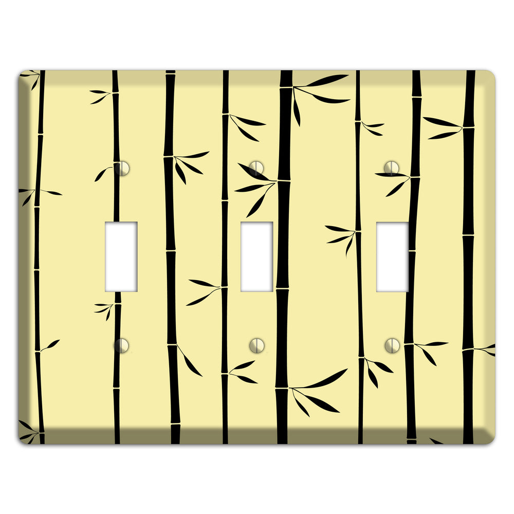 Yellow and Black Bamboo 3 Toggle Wallplate