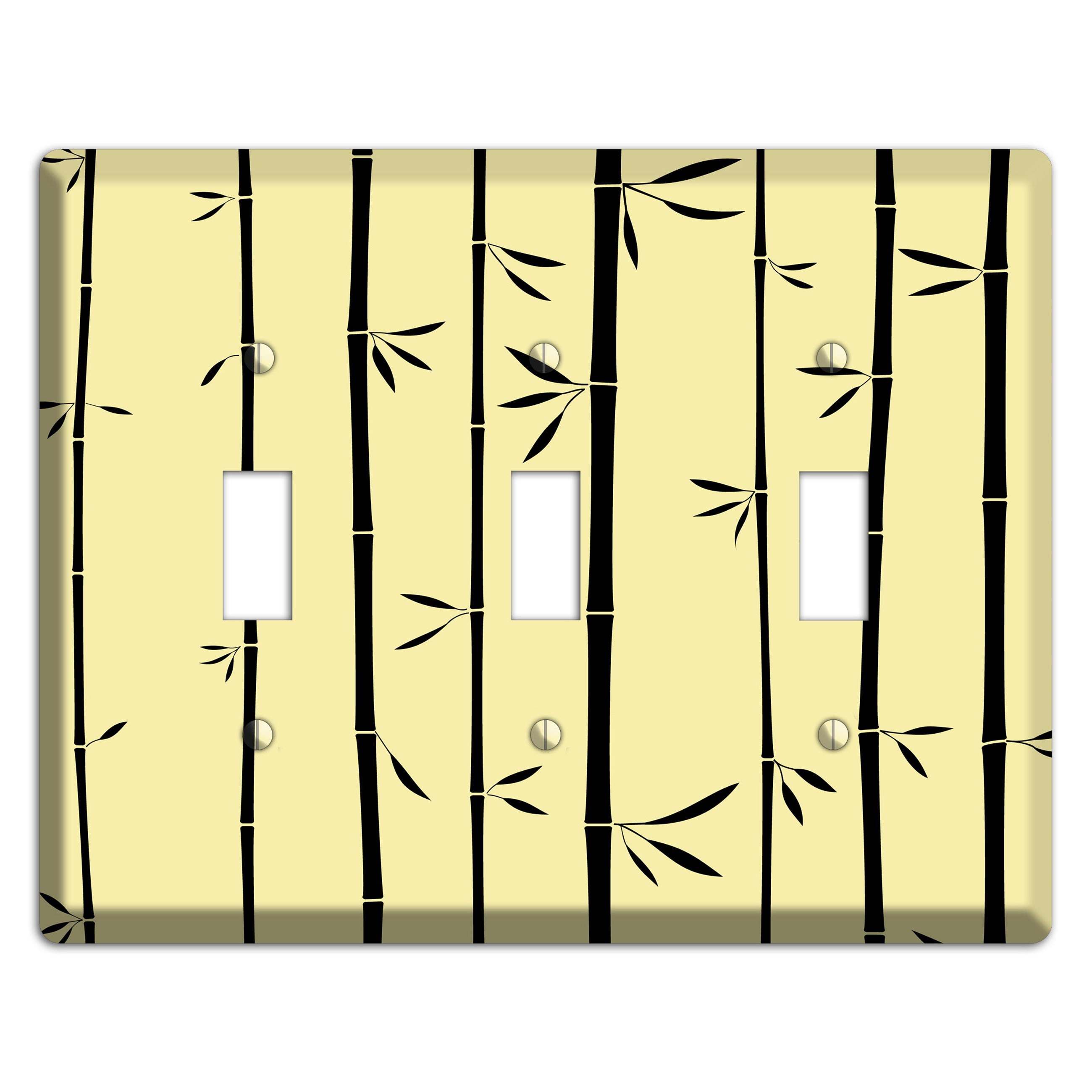 Yellow and Black Bamboo 3 Toggle Wallplate