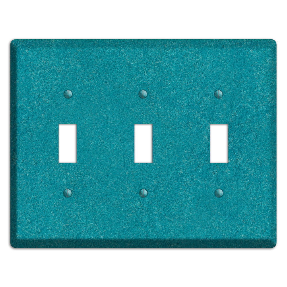 Stucco Teal 3 Toggle Wallplate