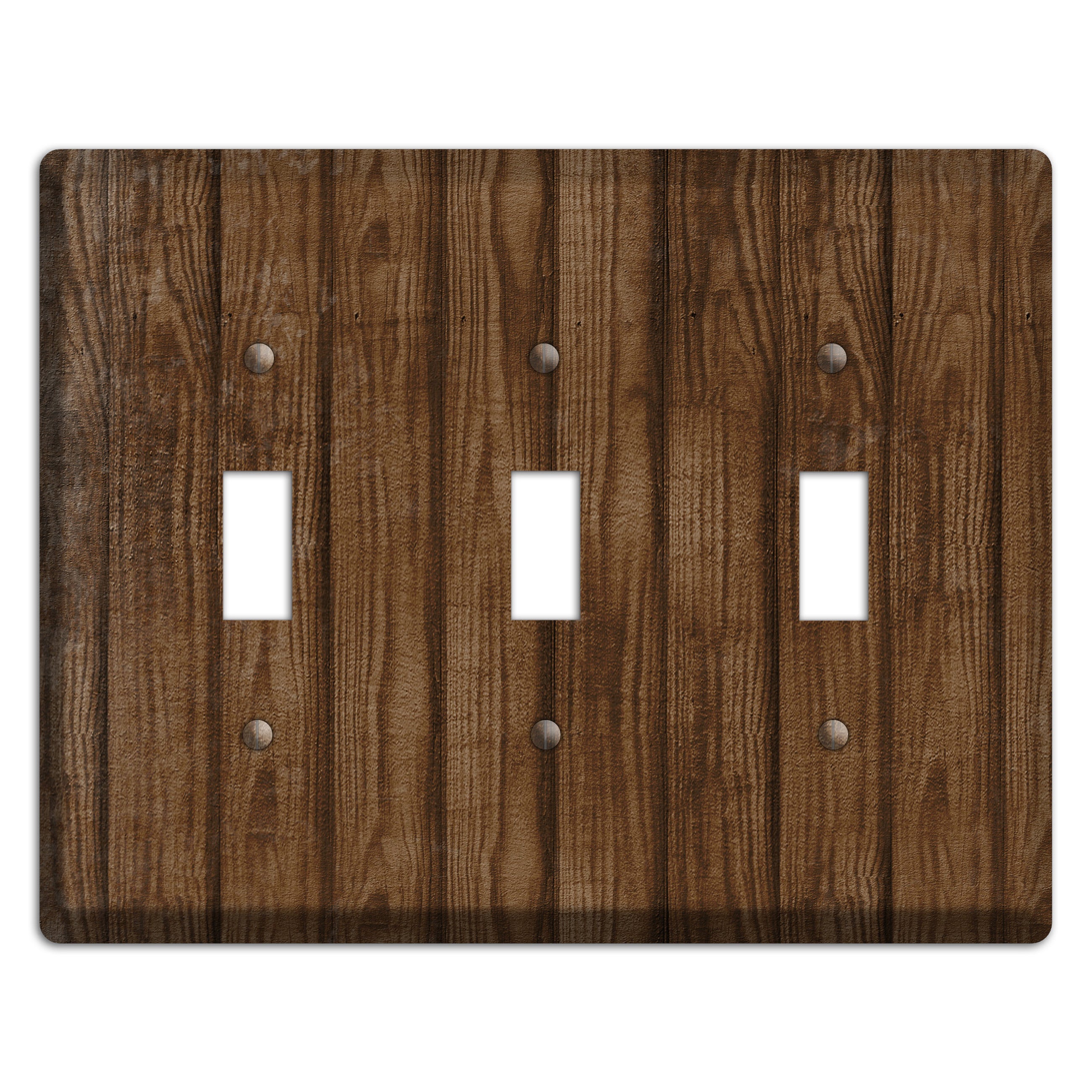 Spice Weathered Wood 3 Toggle Wallplate