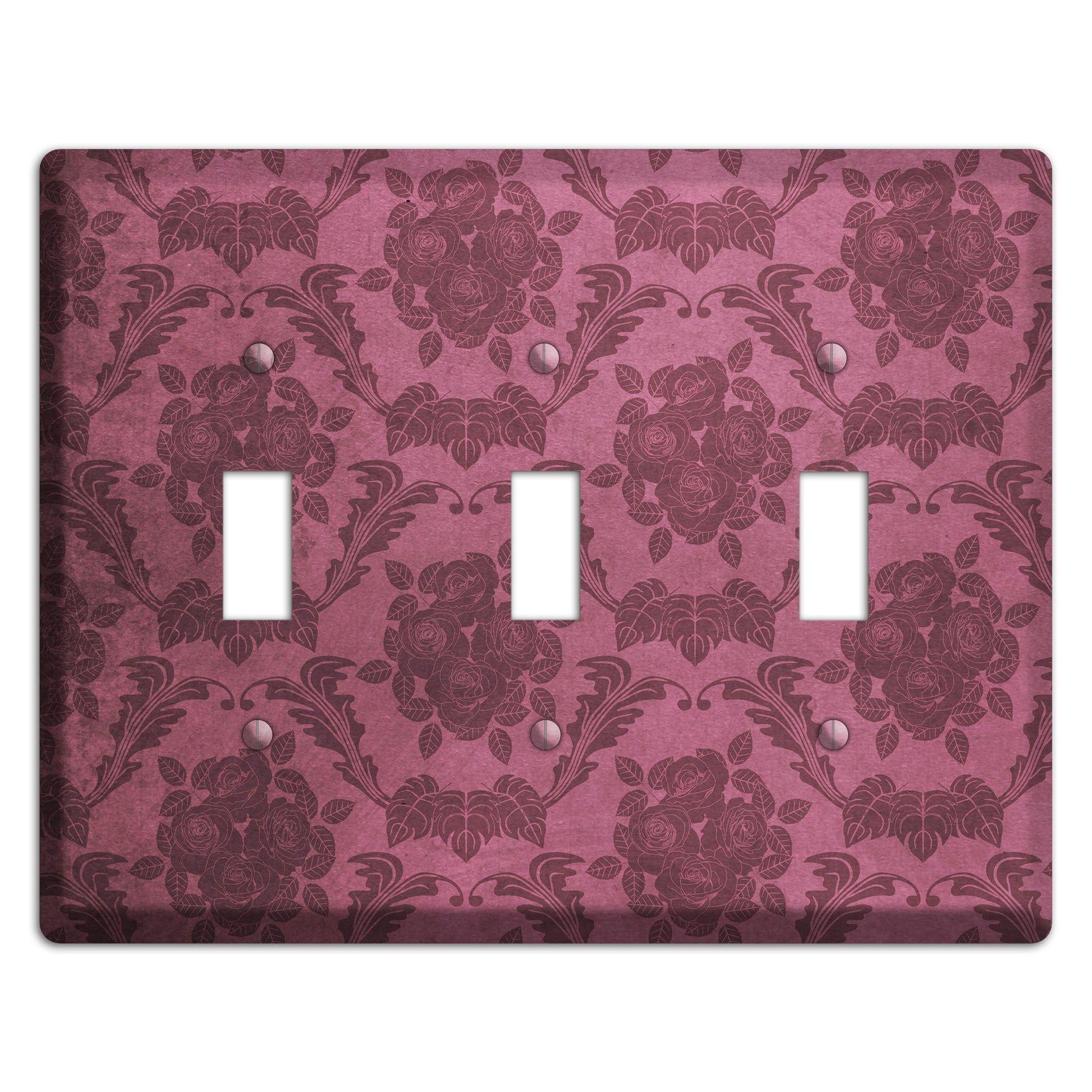 Turkish Rose Vintage Rose Damask 3 Toggle Wallplate