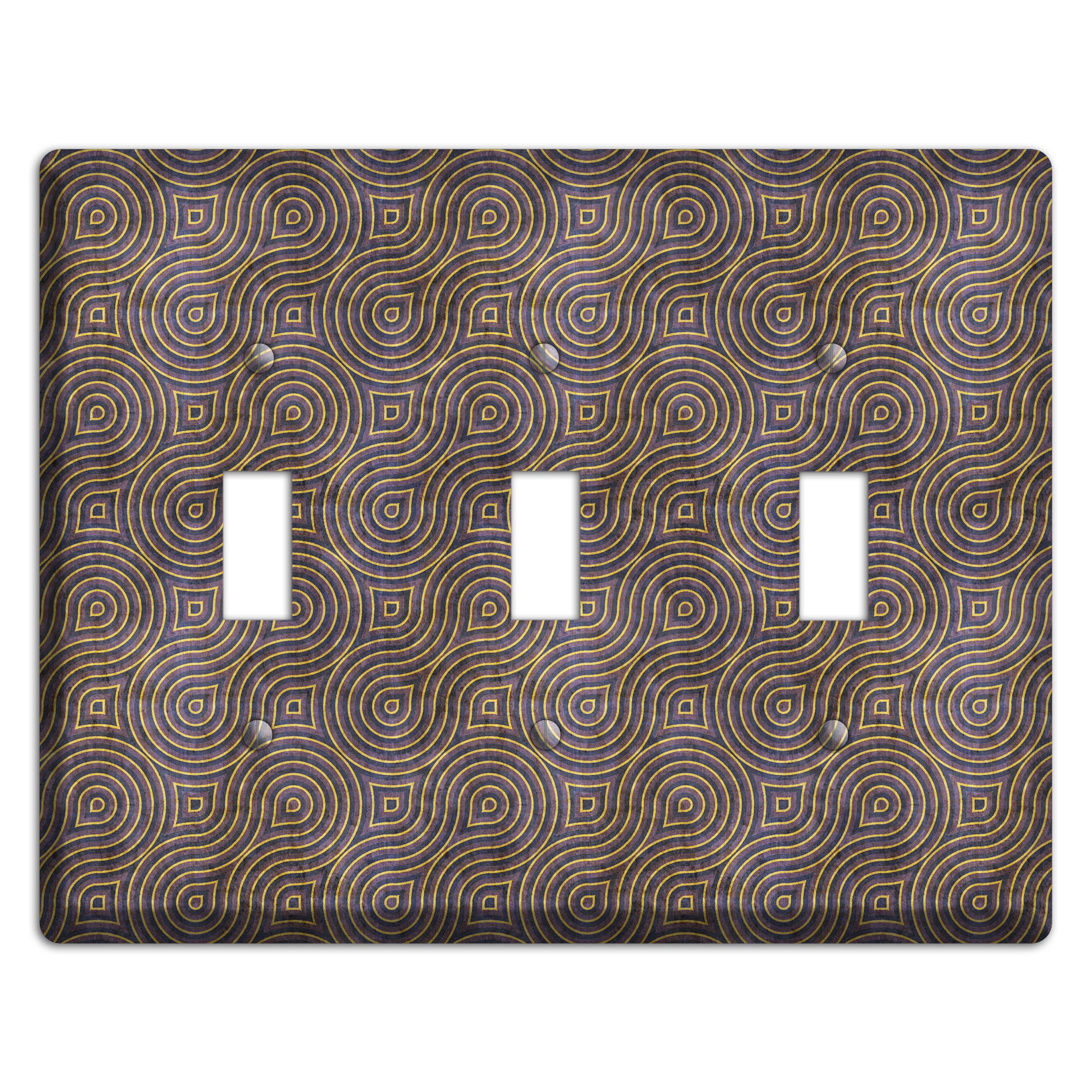 Purple Swirl 3 Toggle Wallplate
