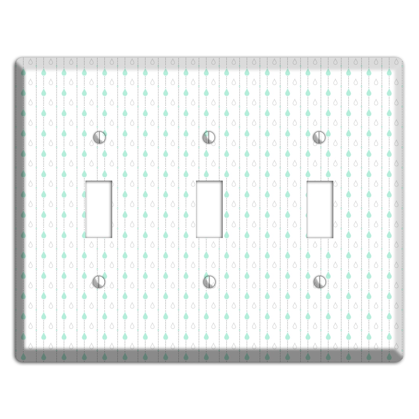 White and Blue Drops 2 3 Toggle Wallplate