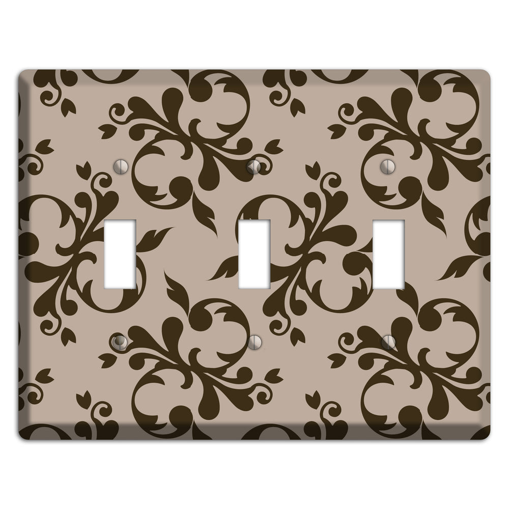 Beige Victorian Toile 3 Toggle Wallplate