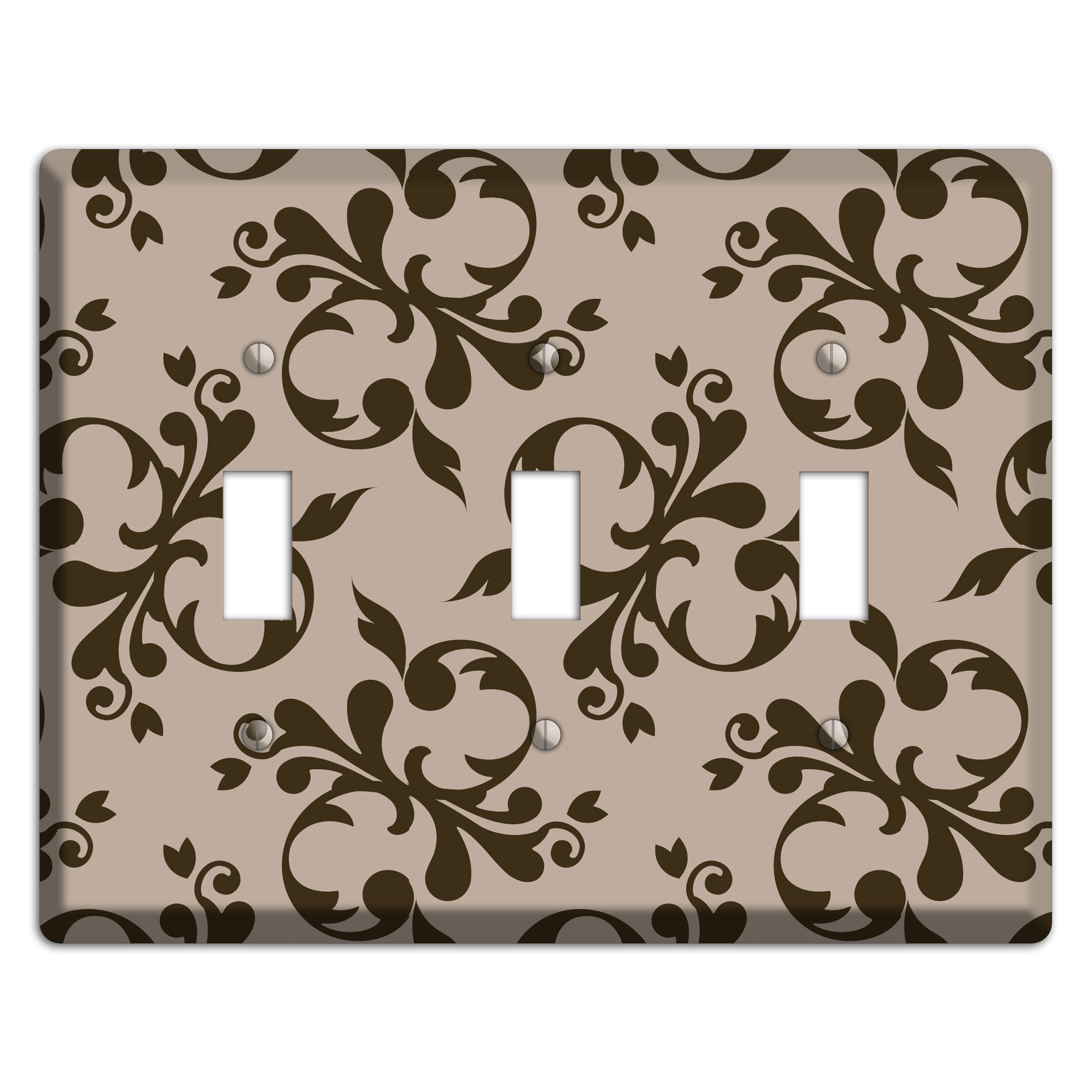 Beige Victorian Toile 3 Toggle Wallplate