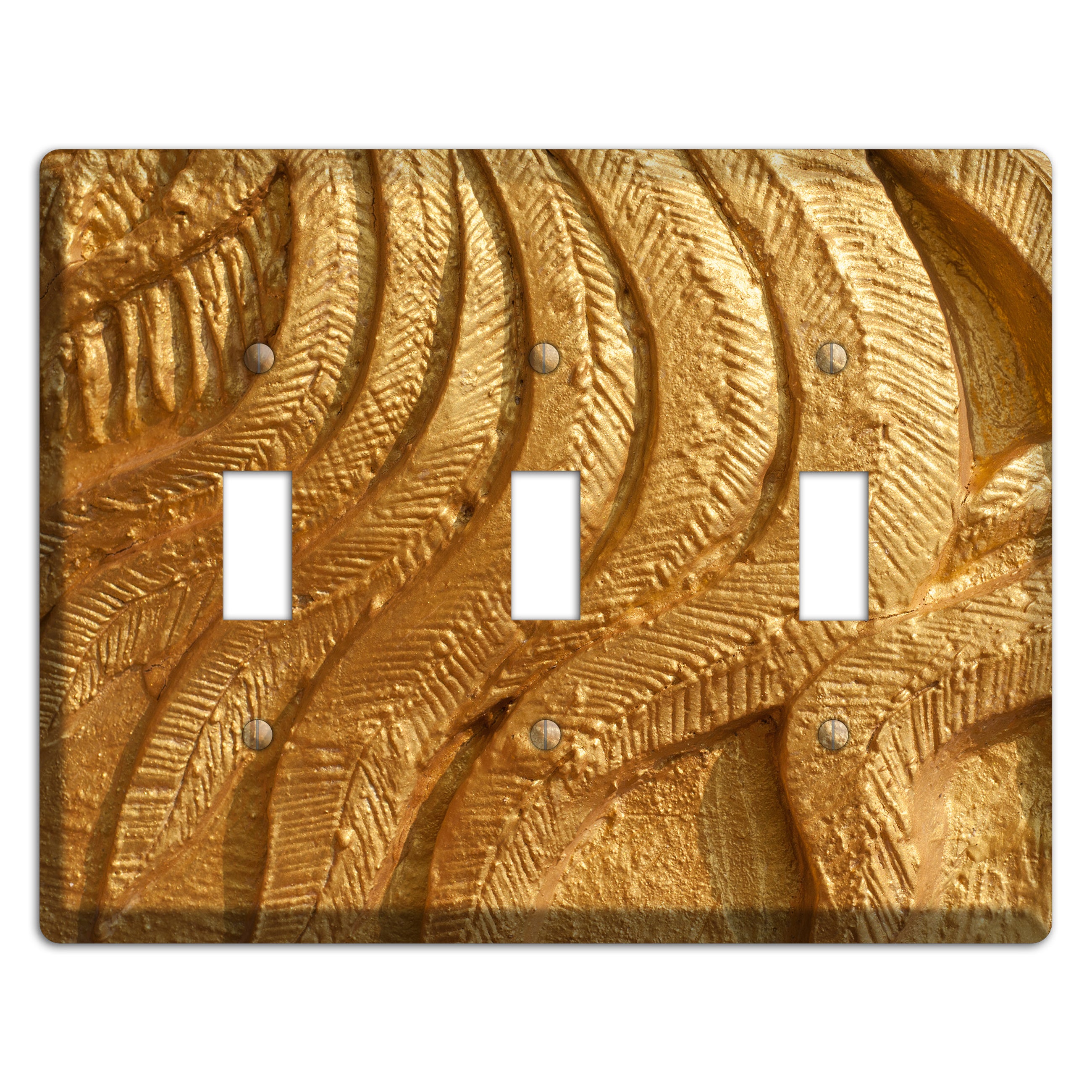 Gold Swirl Concrete 3 Toggle Wallplate