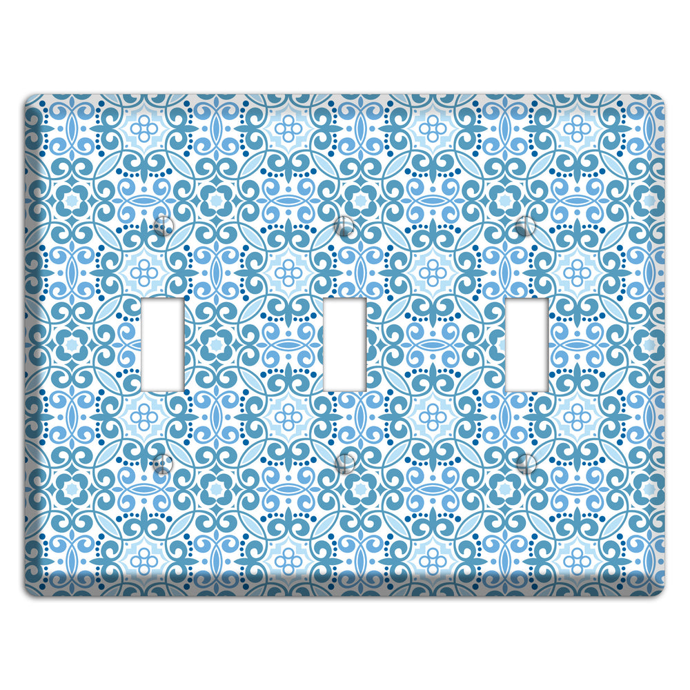 Multi Blue Foulard 3 Toggle Wallplate