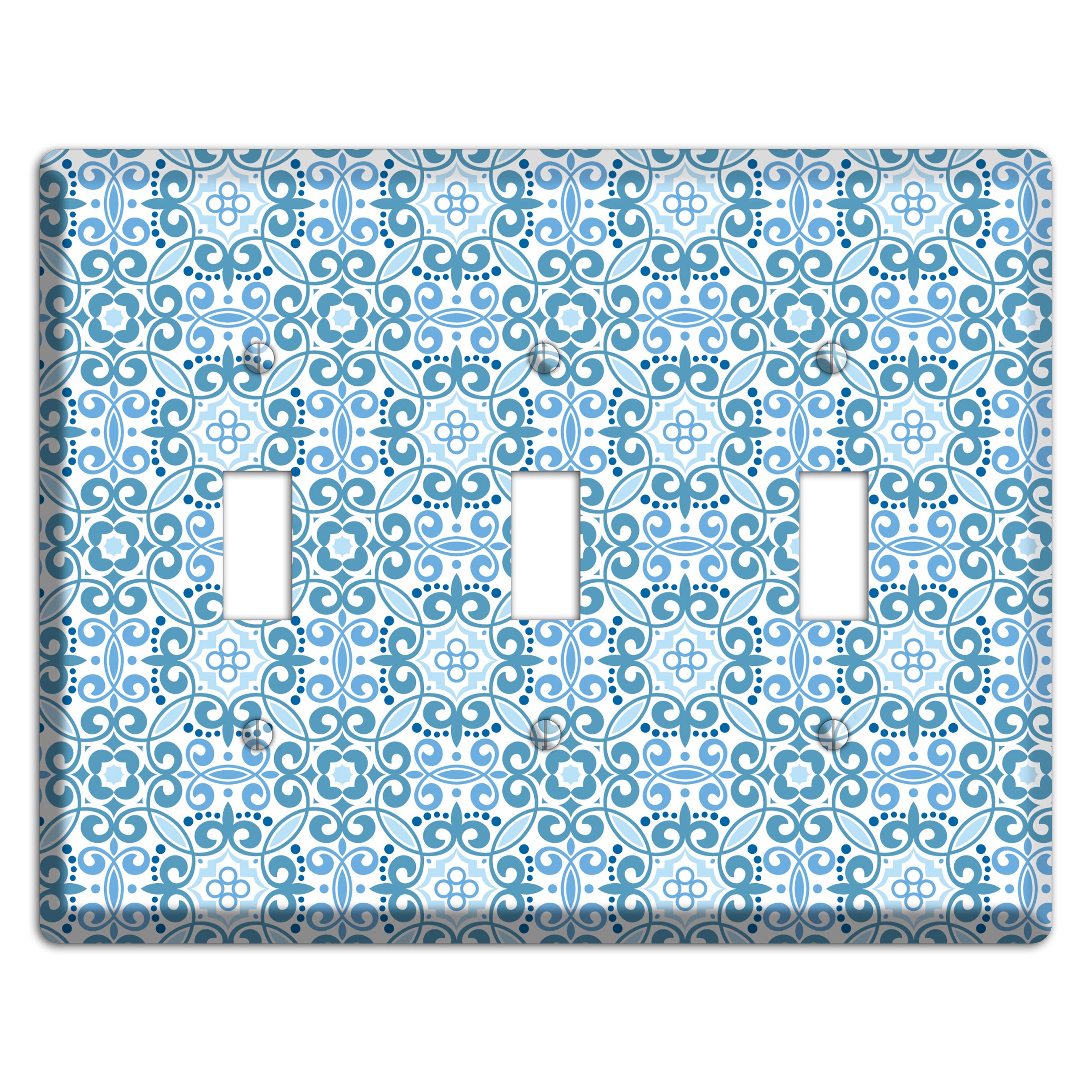Multi Blue Foulard 3 Toggle Wallplate