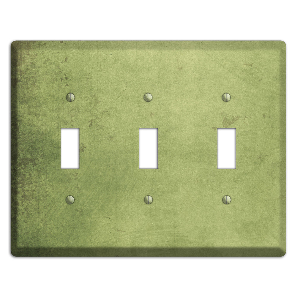 Green Smoke Vintage Grunge 3 Toggle Wallplate