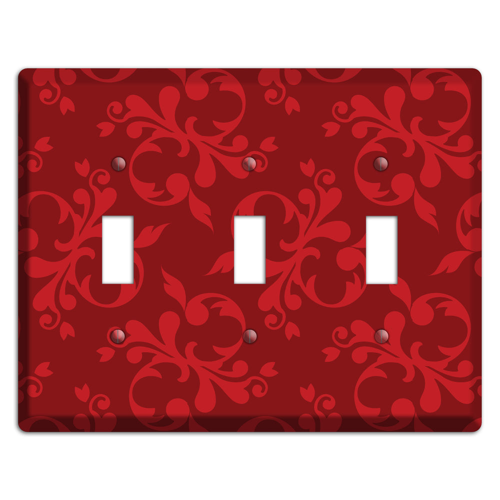 Red Victorian Toile 3 Toggle Wallplate