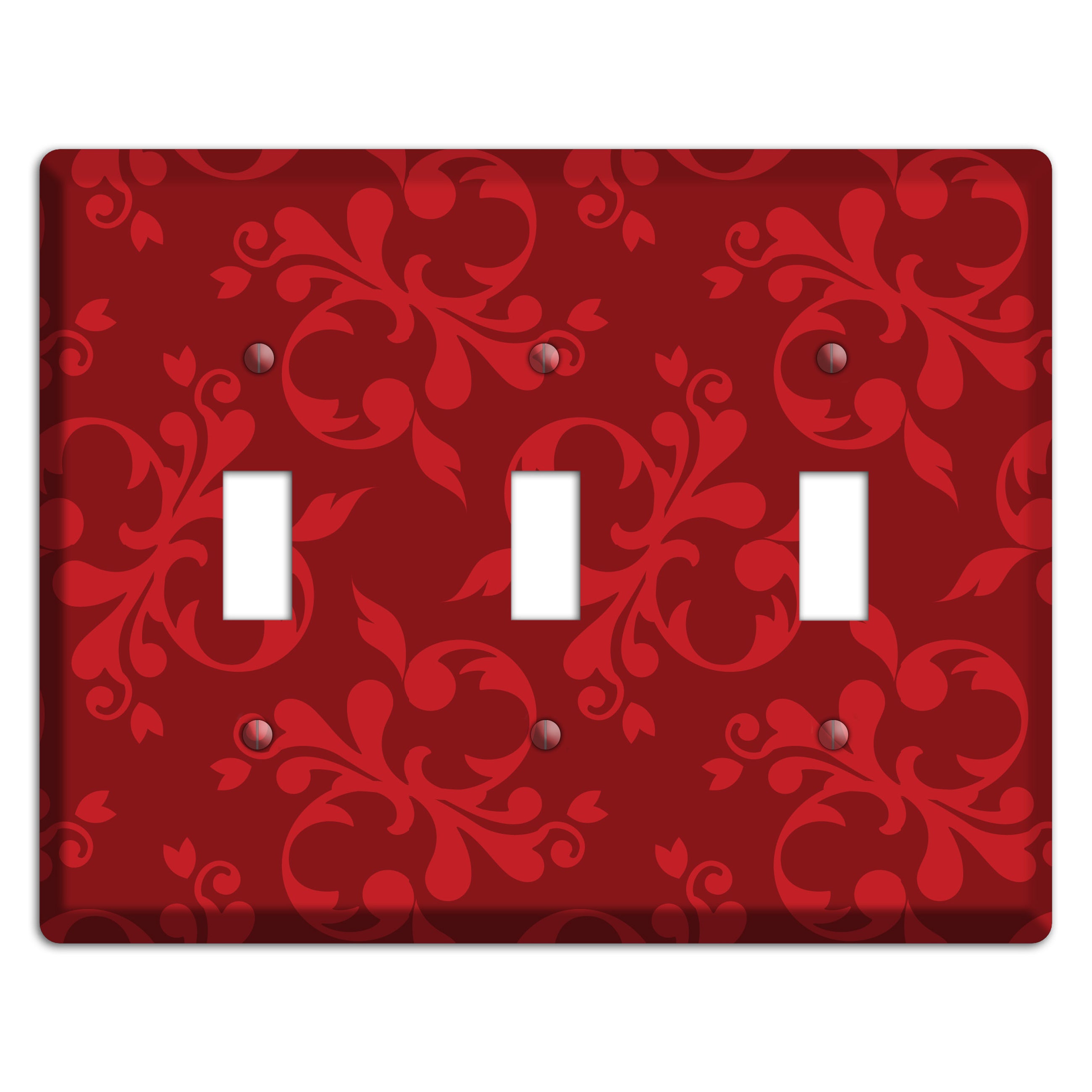 Red Victorian Toile 3 Toggle Wallplate