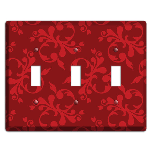 Red Victorian Toile 3 Toggle Wallplate