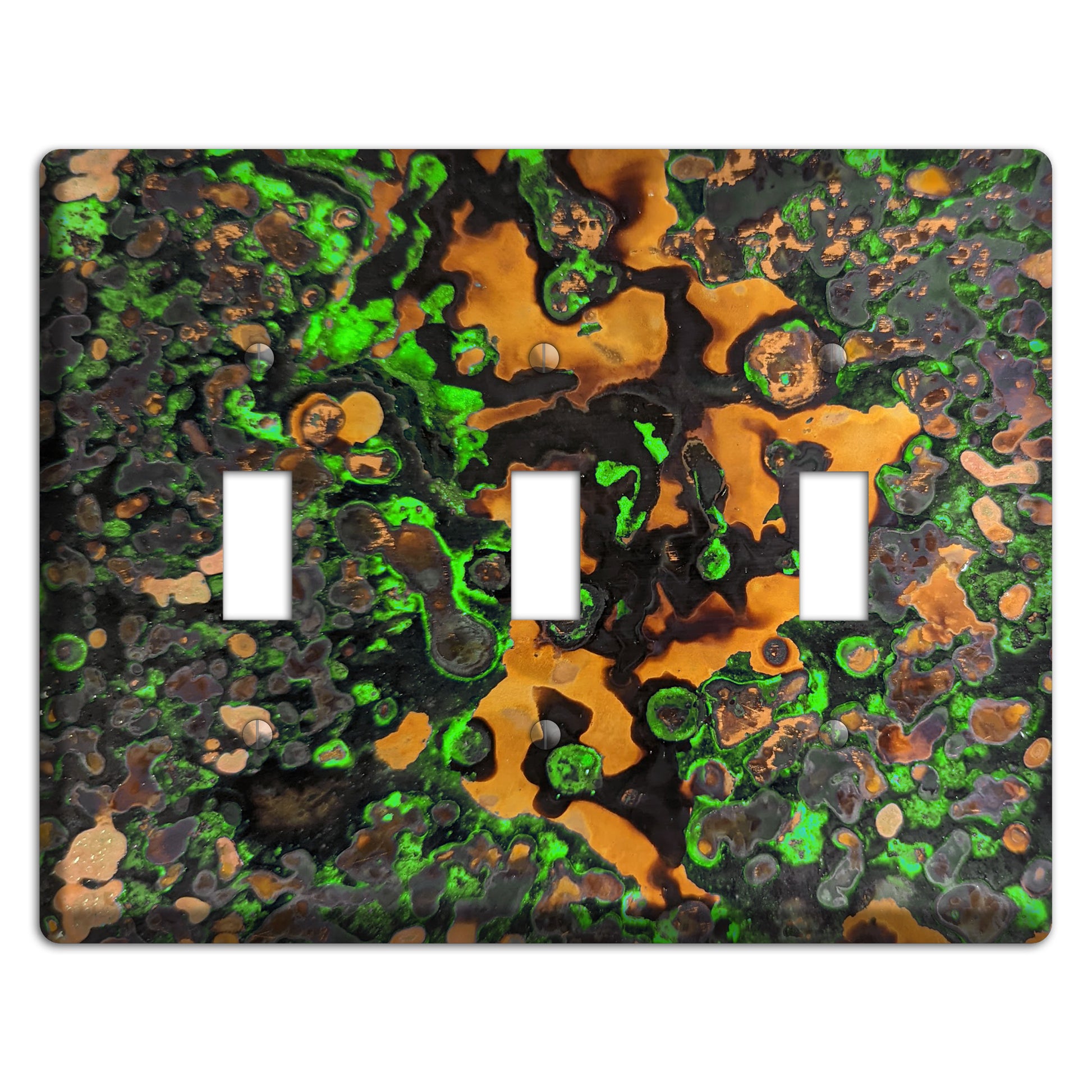 Copper Verdigris Triple Toggle Switchplate